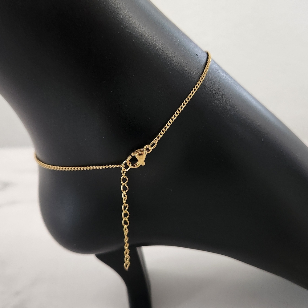 Gold Tree of Life Anklet with Yellow Beads 18K Plated Beachy Adjustable Ankl - Picture 8 of 10